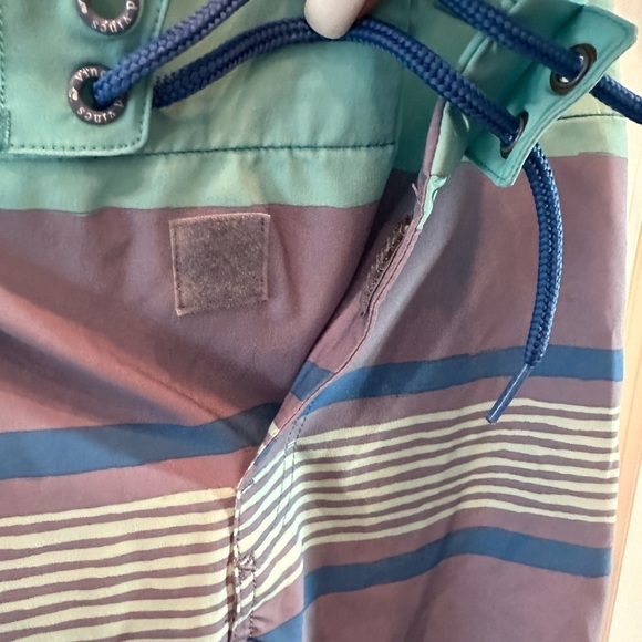 Vineyard Vines Swim Trunks Blue Green Striped Boy's Size Sm 8-10 - Picture 5 of 6